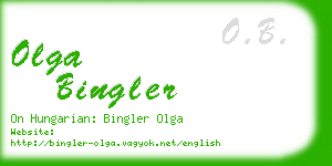 olga bingler business card